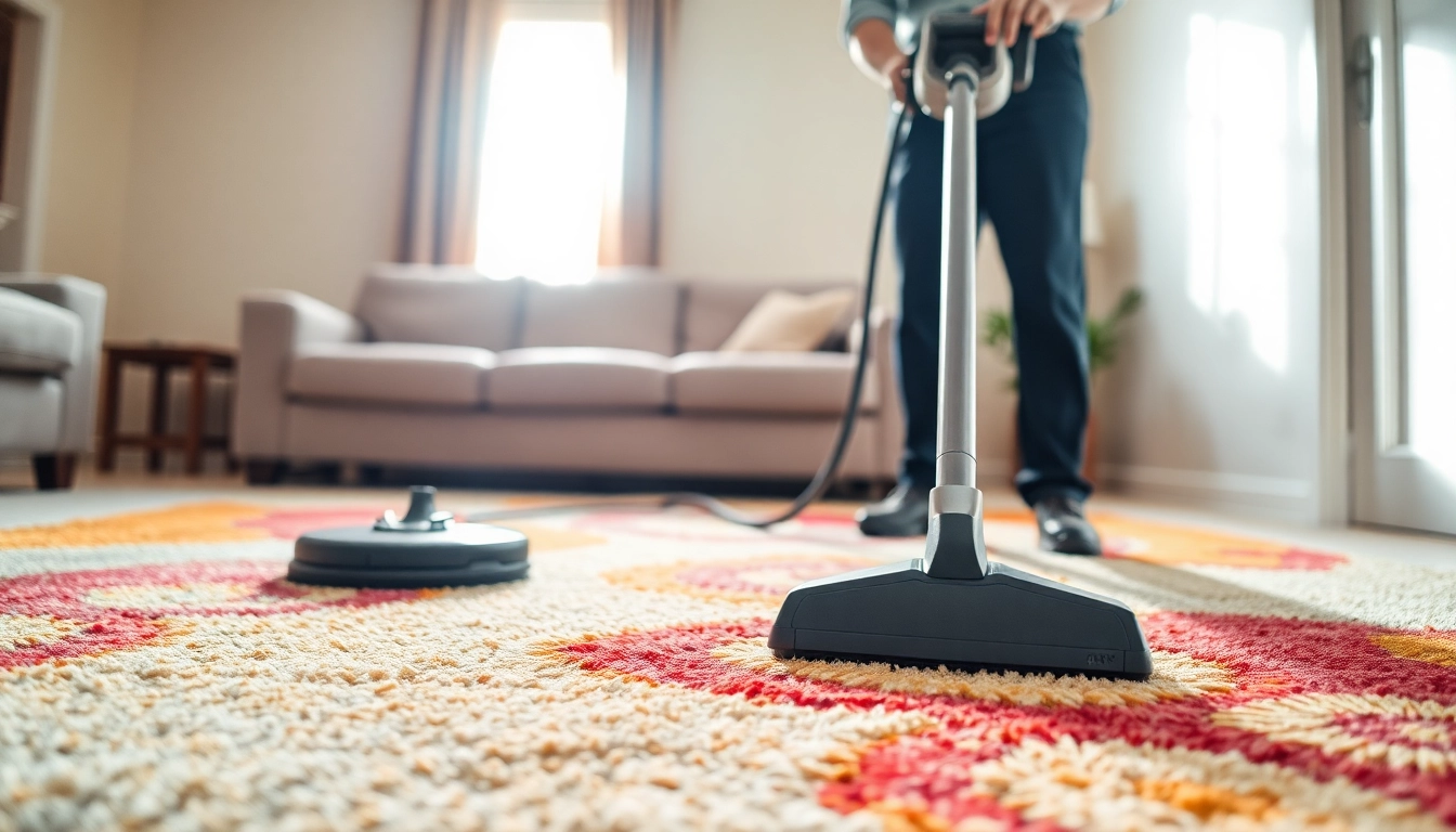 Carpet cleaning roseville ca showcasing a technician meticulously cleaning a soft rug in a bright living room.