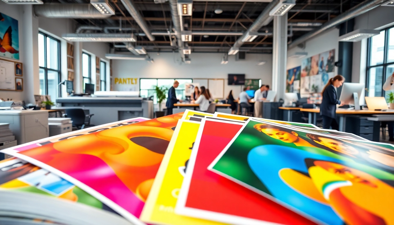 Transform your vision with budget printing edmonton ab services highlighting vibrant promotional materials in an engaging workspace.