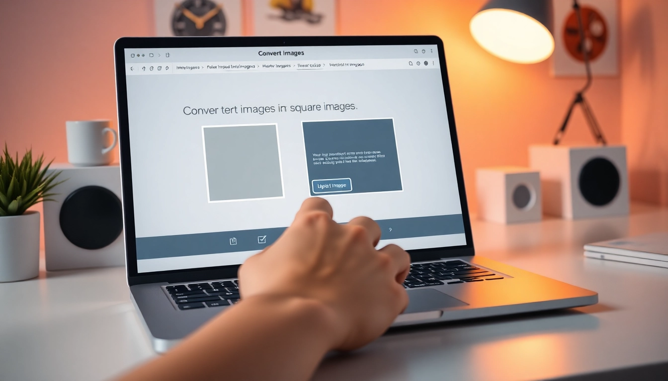 Transform your square image effortlessly with our online tool, showing live previews and multiple background options.