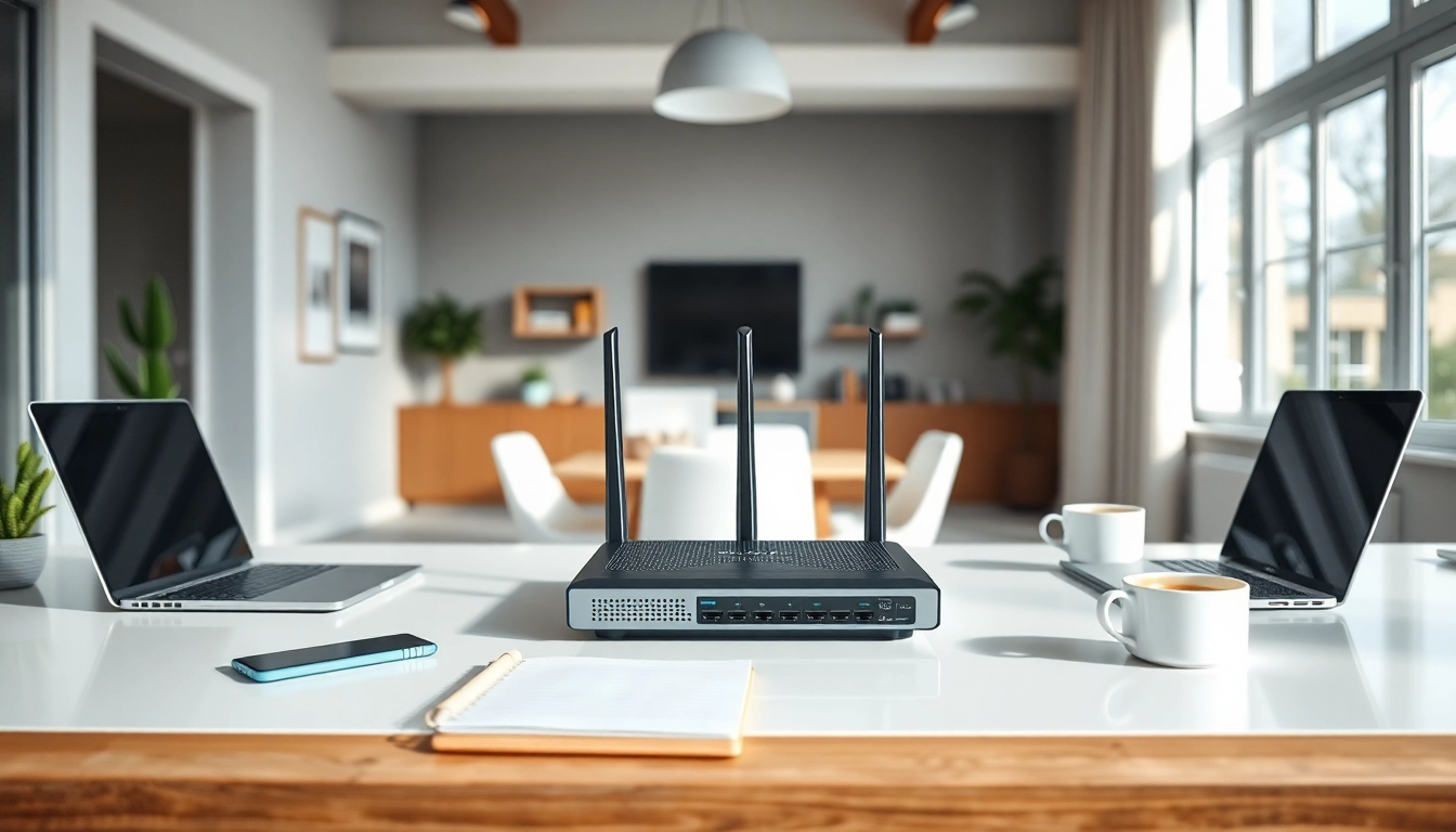 Optimize your network with a high-performance vpn router in a modern office setting.