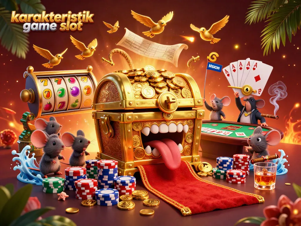 Menangkap karakteristik game slot melalui aset visual interaktif yang mengundang dan penuh detail.