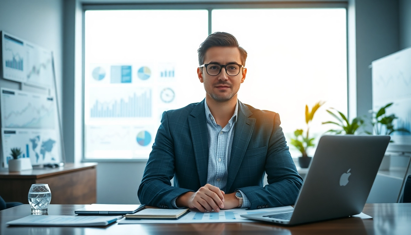 www.cambioml.com highlights a financial advisor in a bright office analyzing market trends.