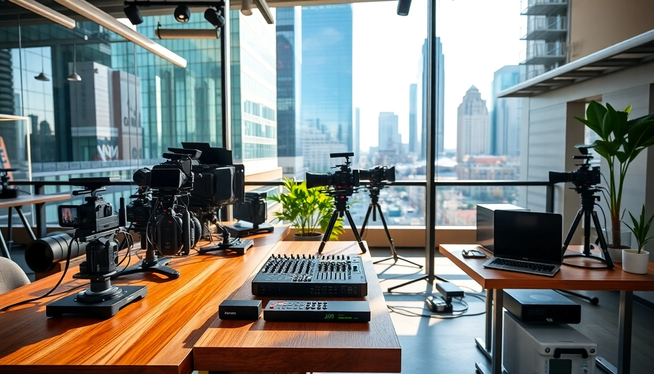 Rent JBO equipment displayed in a modern urban setting, showcasing professional gear rental services.
