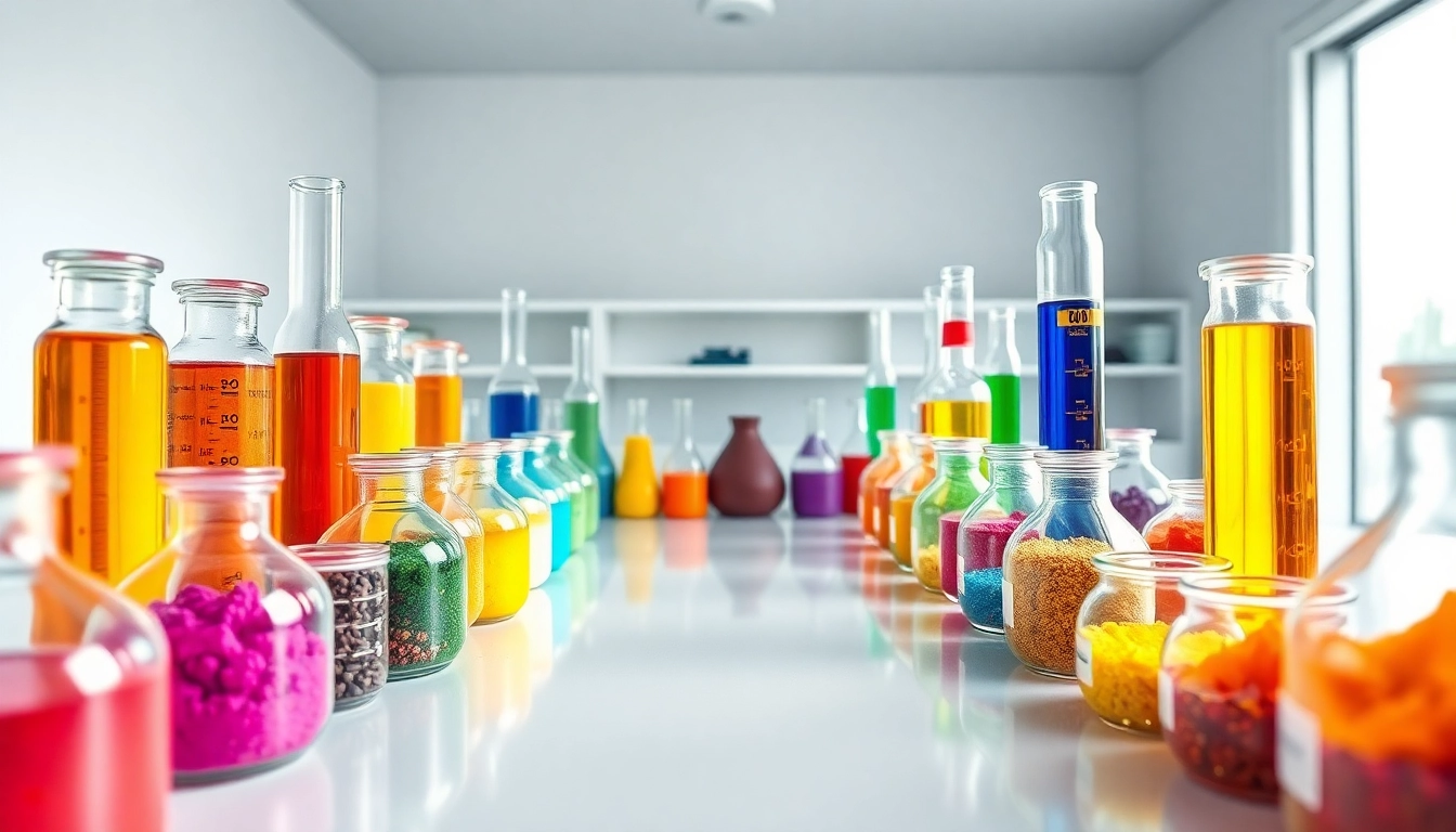 Psychedelicschemstore showcasing vibrant psychedelic compounds in a professional setting.