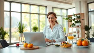 Improve health tips on https://healthyvix.com with a focused wellness coach in a modern office.