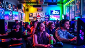 Jelajahi pengalaman menarik lapak303 daftar game dengan pemain terlibat dalam permainan yang penuh warna.