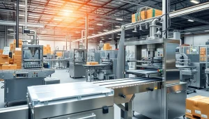 SA Packaging Machinery showcasing advanced packaging solutions in a vibrant industrial environment.