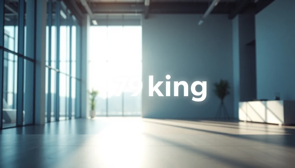 Highlight the 79king logo in a modern office, symbolizing professionalism and innovation.