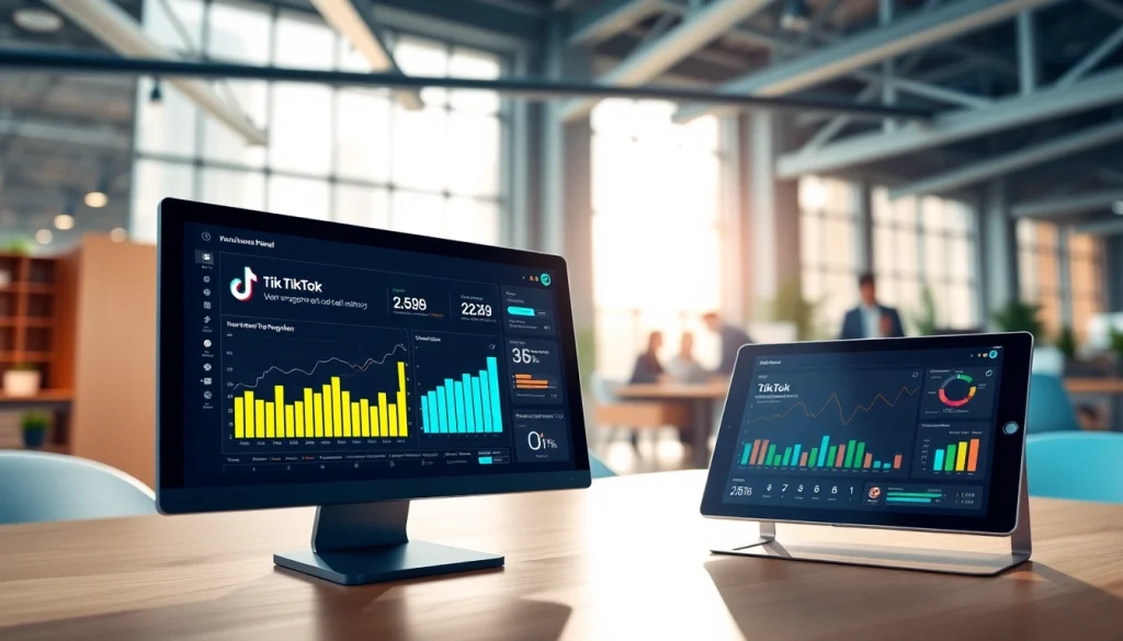 Engaging dashboard of a tiktok smm panel illustrating follower growth and analytics.