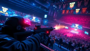 Engaging esports scene depicting a valorant download, highlighting competitive gaming action in a vibrant arena.