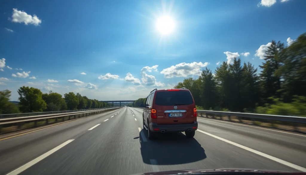 Vigneta Cehia - Vehicul pe autostradă din Republica Cehă, sugerând confortul călătoriei.