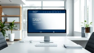 Showcasing a modern design at https://www.lawfirmswebsitedesign.com with a professional office backdrop.