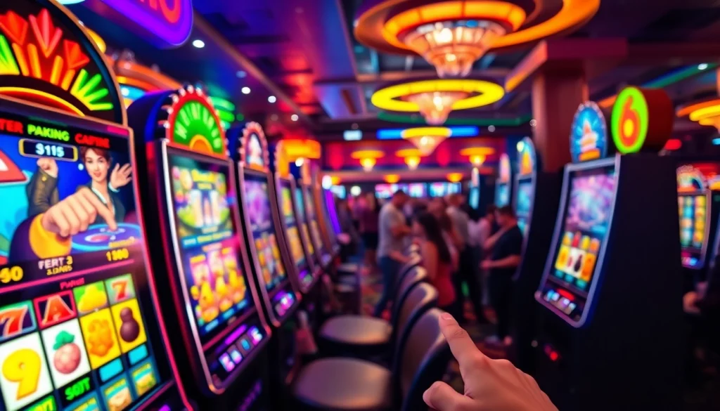Permainan pakde4d slot dengan suasana kasino yang semarak dan menarik, menggambarkan kesenangan bermain.