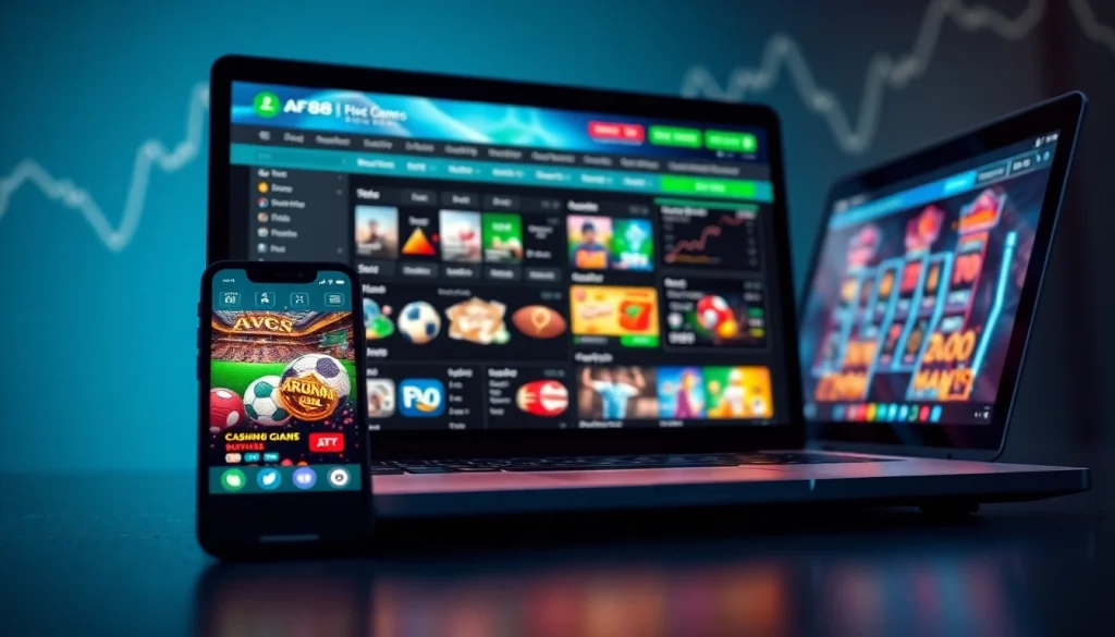 AF88 online betting platform interface showcasing diverse betting options in a modern setup.