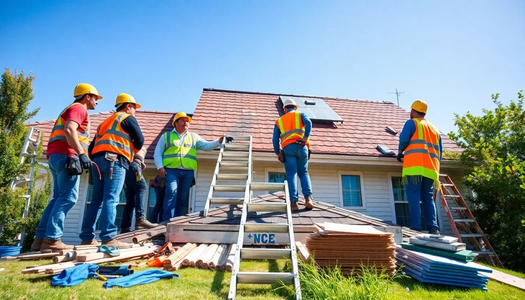Expert team providing roofing solutions at Twin Shield Roofing for residential homes.