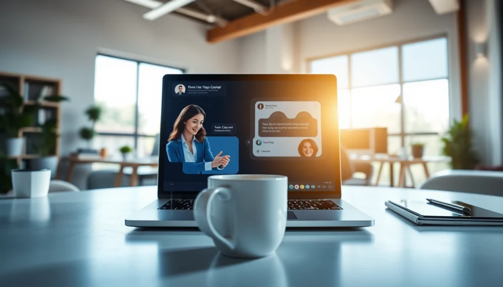 Engaging conversation screen showcasing free ai chat in a modern workspace setting.