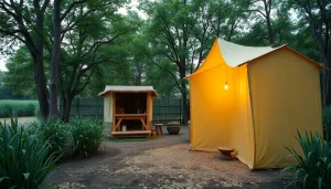 Observando colmenas langstroth bien estructuradas en un campo florido, rodeadas de naturaleza.