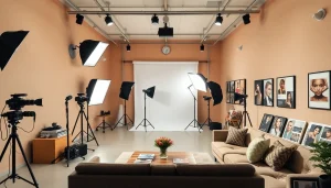 Professional Photographer Milano studio setup with fashion photography equipment