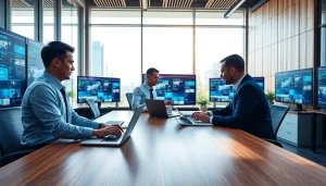 Engaging digital news analysis at https://newsharbor.com.ua showcasing technology in a professional workspace.