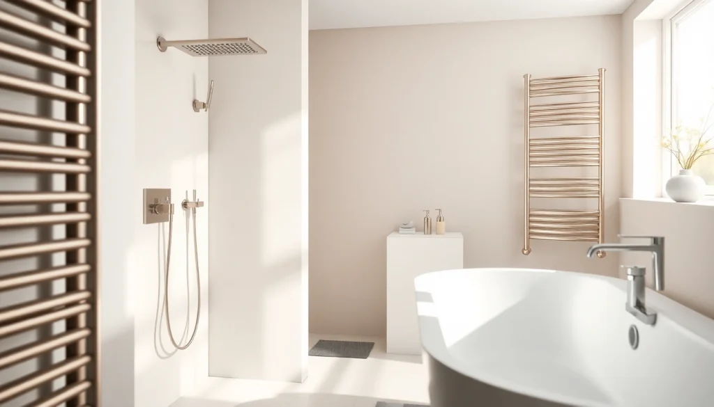 Erkunden Sie hochwertige Produkte von Sonni sanitär in einem eleganten Badezimmer.