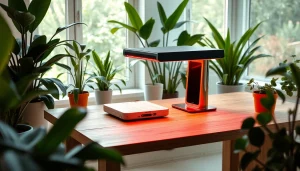 Experience health enhancement with https://www.biolight.shop red light therapy devices on a wooden table.