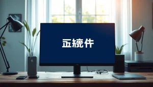 Interacting with the 搜狗浏览器 on a sleek monitor in a bright, modern home office.
