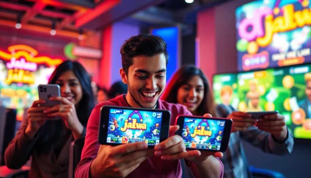 Players engaging in the Jalwa game, experiencing excitement and thrilling competition in an animated setting.
