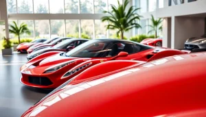 Showcase of Ferrari cars for sale Durban at a luxurious dealership setting.