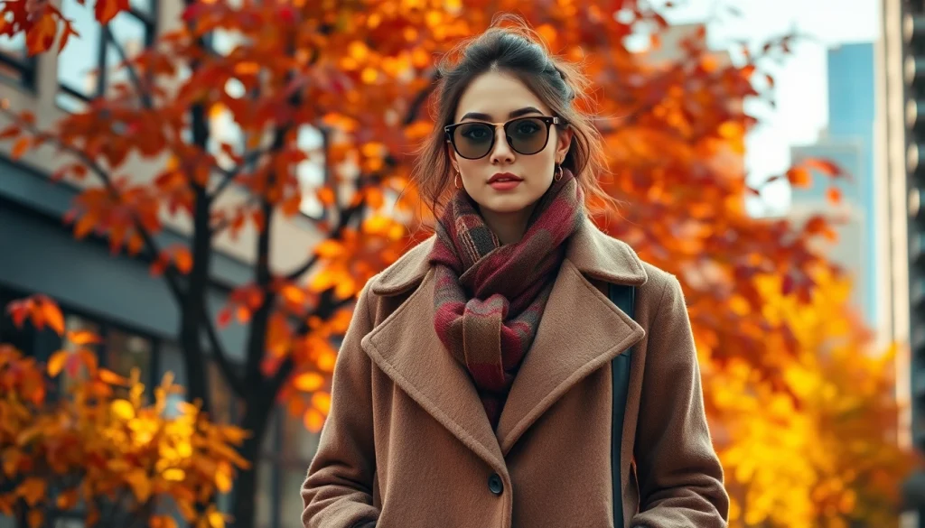 Showcase stylish winter attire at https://www.northernfashions.com in a vibrant urban setting.