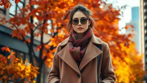 Showcase stylish winter attire at https://www.northernfashions.com in a vibrant urban setting.