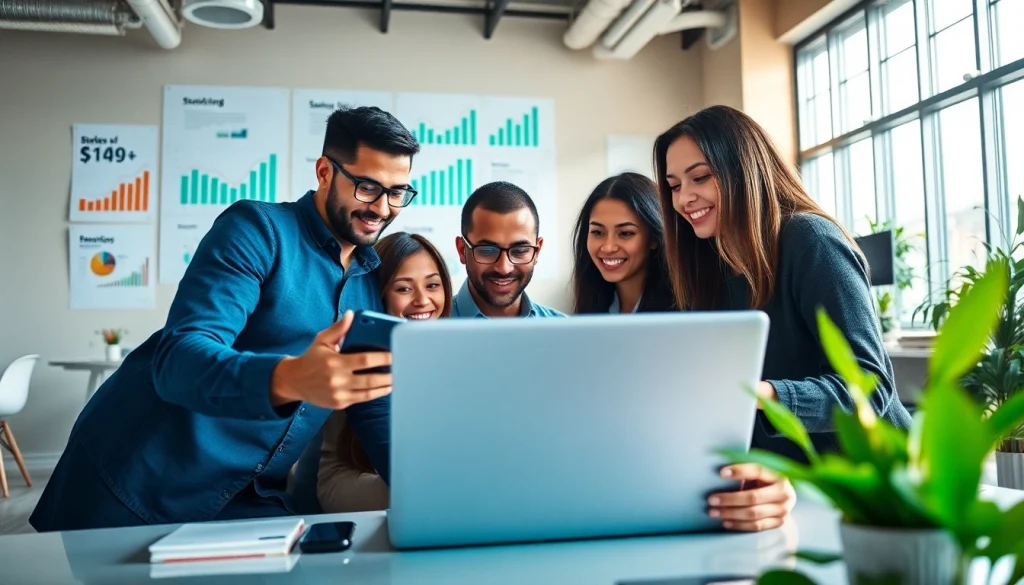 Marketing strategy session at https://www.fire85.com with a diverse team analyzing data.