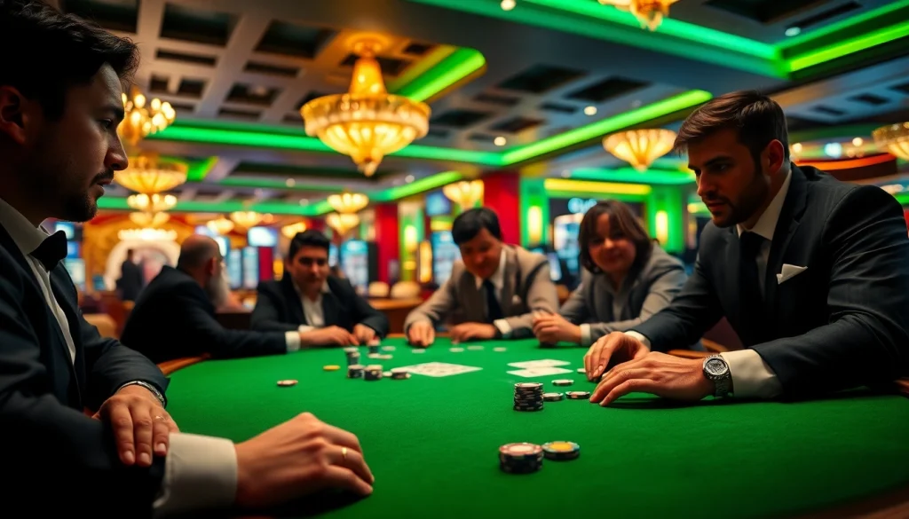 Gamblers at the high-stakes table, enhancing their experience at https://mega888tm.club.