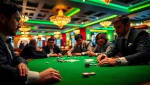 Gamblers at the high-stakes table, enhancing their experience at https://mega888tm.club.