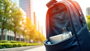 Wasserdichter Rucksack Laptop für Damen und Herren mit modernem Design und funktionalen Details präsentieren