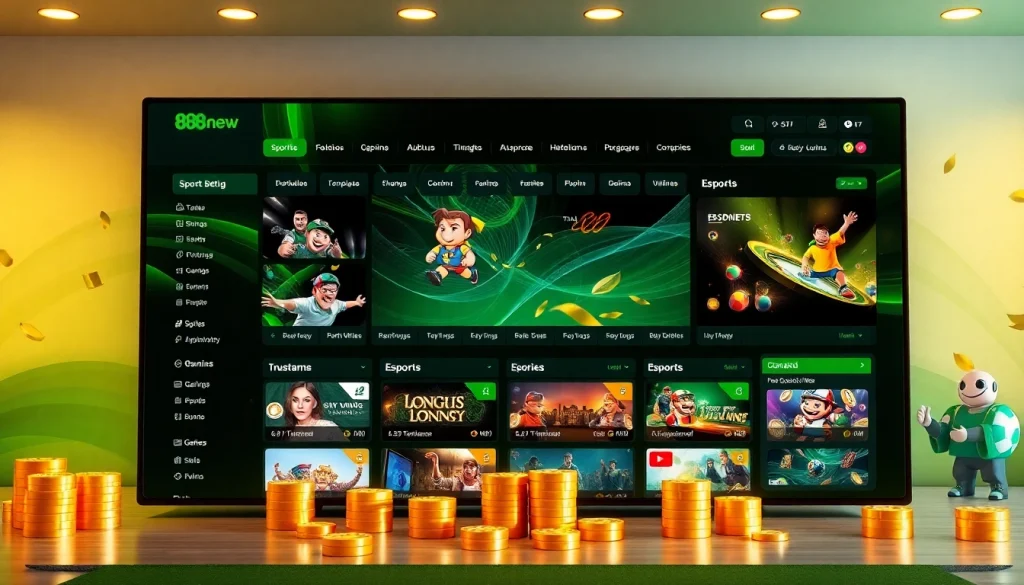 Visual representation of an online gambling platform, highlighting 888new's gaming interface and user-friendly navigation.