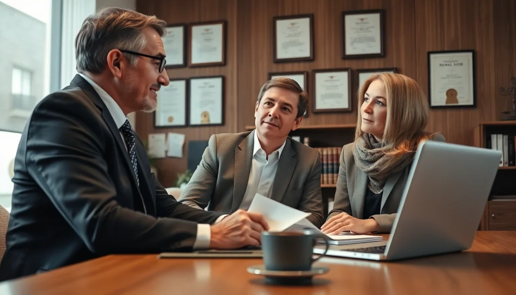 Engaging lawyer consultation depicted at https://www.aafloridalawyer.com with warm, inviting atmosphere and modern office decor.
