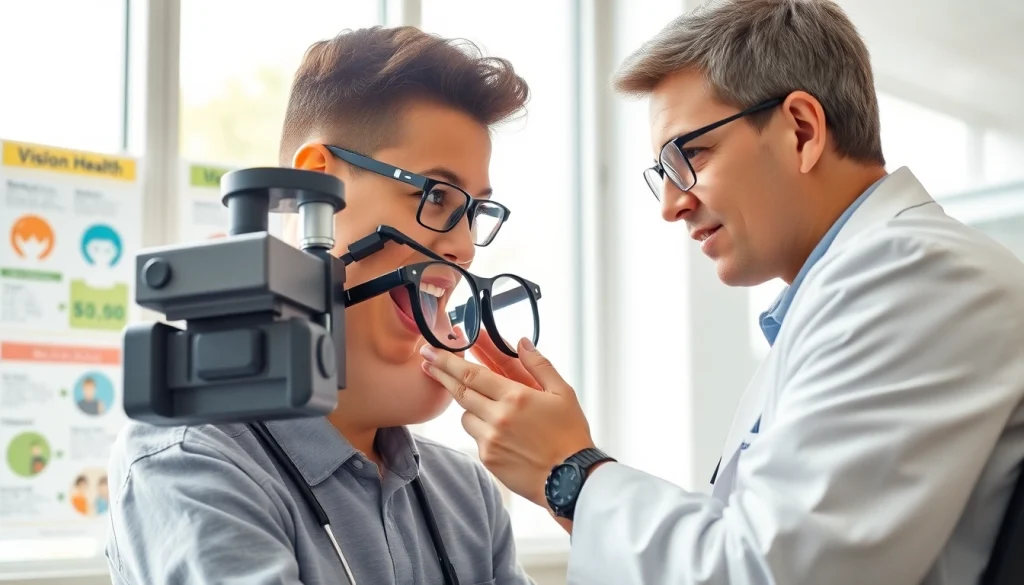 Assessing vision in children with Our Children's Vision initiatives to improve eye care.