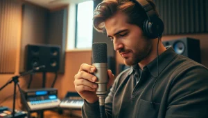 Capture audio with MV88 microphone during a studio session focused on sound quality.
