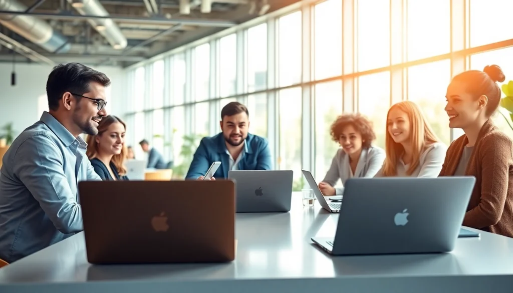 Collaborative digital marketing strategy development at https://press.farm showcasing diverse professionals.