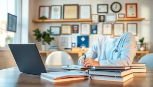 Nursing paper writing services offered with professional expertise in a modern office setting.