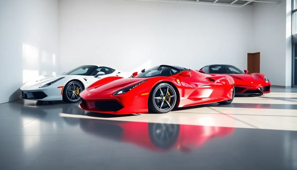 Stunning Ferrari for sale Cape Town showcased in a modern showroom with elegant lighting.