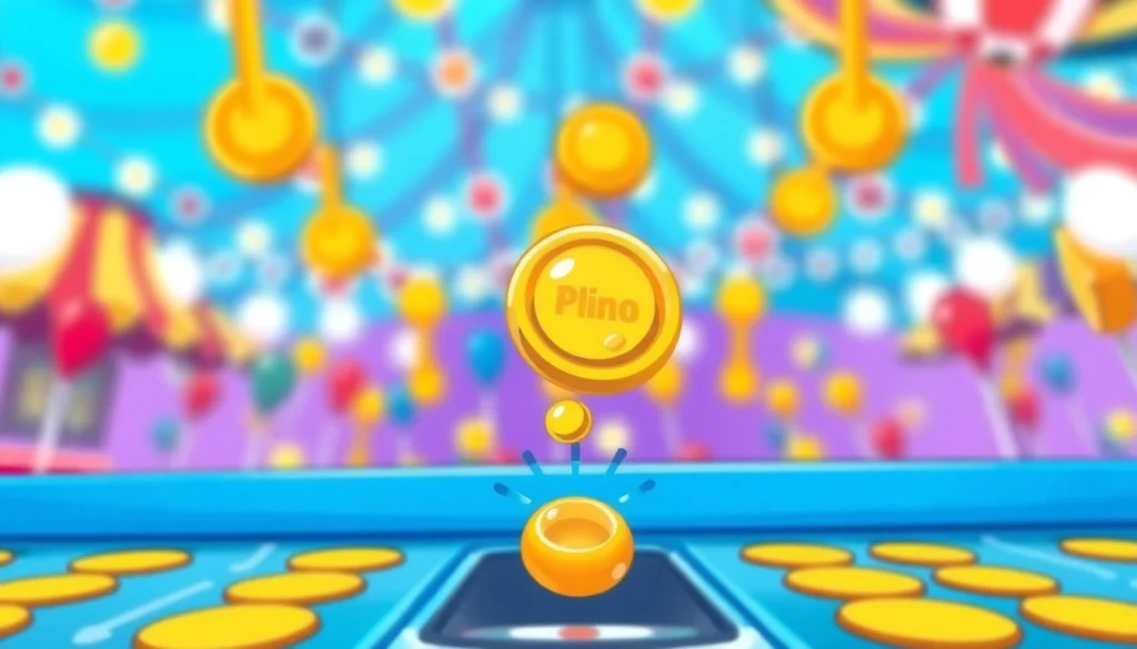 Exciting Plinko game reviews illustrated with colorful tokens cascading down a vibrant board.