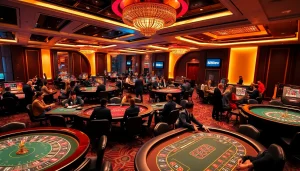 Exciting casino scene featuring players enjoying games at 888new