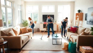 Enhance your space with a professional Cleaning Service transforming your living room into a clean, inviting area.
