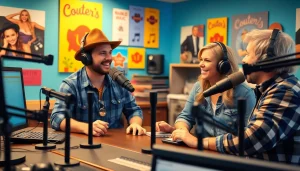 Experience the vibrant atmosphere of My Country 95.5 radio station, where DJs connect with fans.