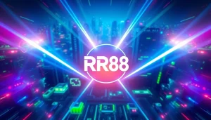 Engaging RR88 branding showcased in a modern, energetic digital landscape.