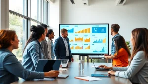 Analyze data effectively with https://fhpts.com in a vibrant modern office environment.