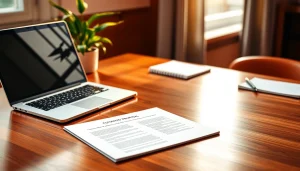 Craft a professional customized proposal writing document on a desk, showing creativity and organization.