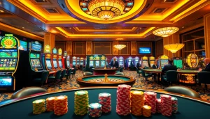 78WIN highlights the excitement of casino gaming with vibrant tables, slot machines, and engaging players.