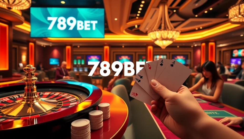 Players engage in thrilling games at 789BET casino, featuring poker and roulette excitement.